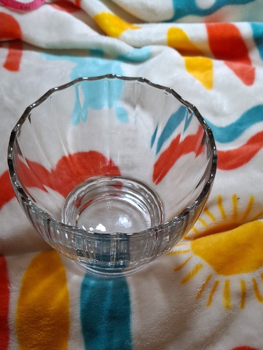 Anchor Hocking Clear Ribbed Glass Bowl - Scalloped Edge